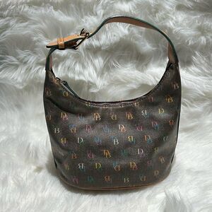 Authentic Dooney‎ & Bourke Vintage Rainbow Handbag Adjustable leather strap A27